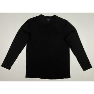Le Bent 200 Crew Top Base Layer Shirt Men Medium Black Merino Wool GM2
